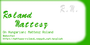 roland mattesz business card